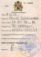 Малавийская виза